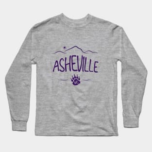 Asheville, NC - Black Bear Paw - PurpleO 14 Long Sleeve T-Shirt